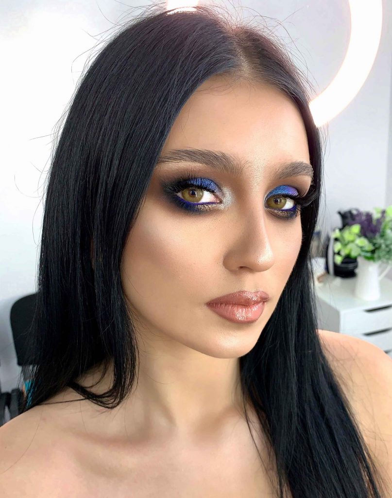 machiaj smokey albastru colorful makeup